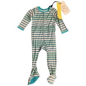 Kozi & Co Bamboo Stripe Footie Pajamas